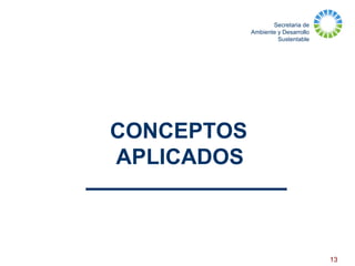 Secretaria de
Ambiente y Desarrollo
Sustentable
13
CONCEPTOS
APLICADOS
 