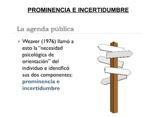 PROMINENCIA E INCERTIDUMBRE 