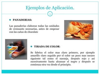 Ejemplos de Aplicación.
                                 5

  PANADERIAS:

Las panaderías elaboran todas las unidades
de croissants necesarias, antes de empezar
con las cañas de chocolate




                    TIRADA DE COLOR:

                 Se fabrica el color mas claro primero, por ejemplo
                 amarillo claro seguido por el color un poco mas oscuro
                 siguiente tal como el naranja, después rojo y así
                 sucesivamente hasta alcanzar el negro y después se
                 comienza otra vez desde el principio.
 