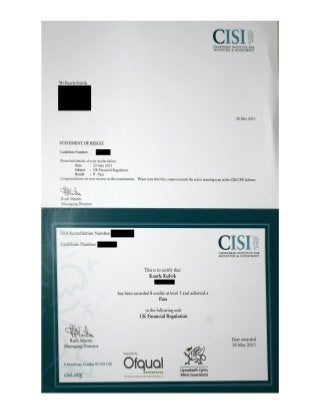 CISI UK Financial Regulation Certificate