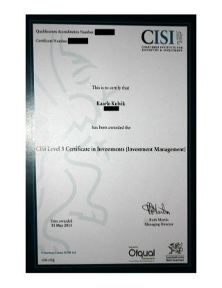 CISI Certificate in Investments