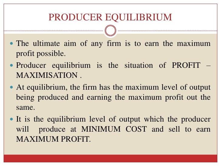 Producer equilibrium