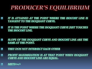 Producer equilibrium