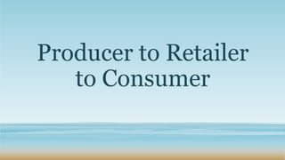 Producer to Retailer
to Consumer
 
