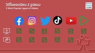วิดีโอยอดนิยม 2 รูปแบบ
2 Most Popular types of videos
 