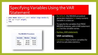 Producing Descriptive Statistics(proc means) .pptx