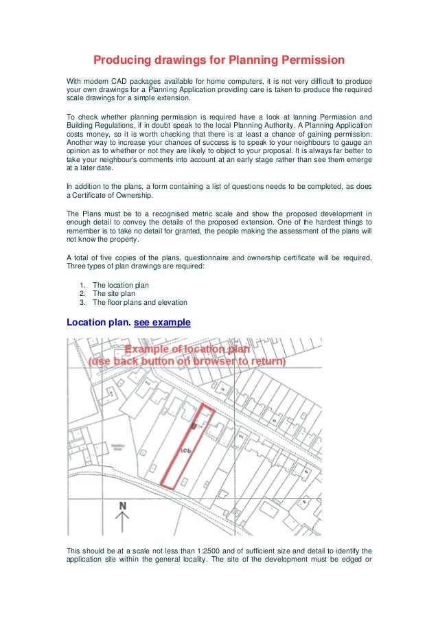 Producing Drawings For Planning Permission