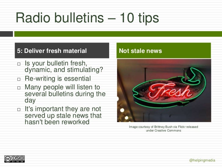 Tips for producing radio bulletins