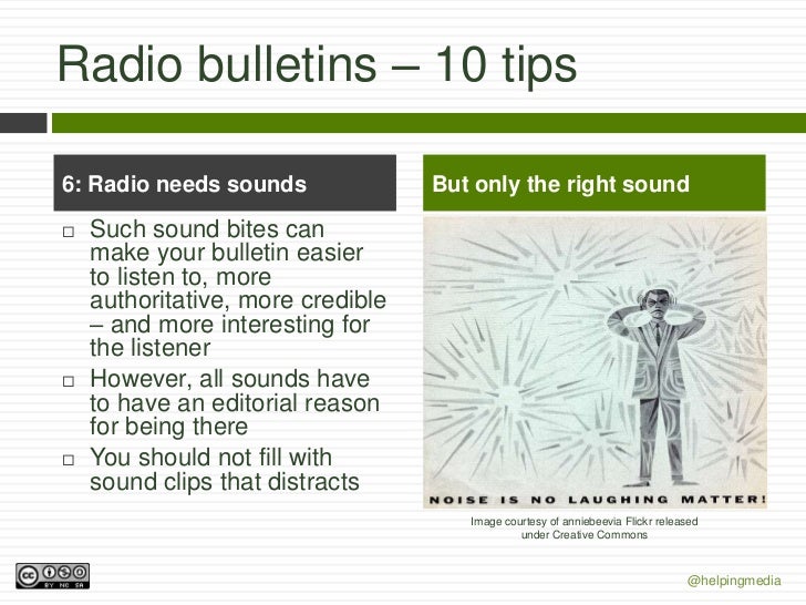 Tips for producing radio bulletins