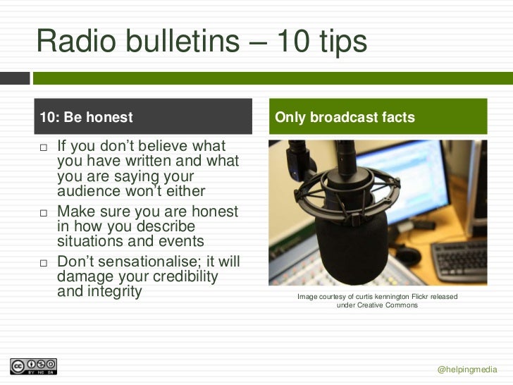 Tips for producing radio bulletins