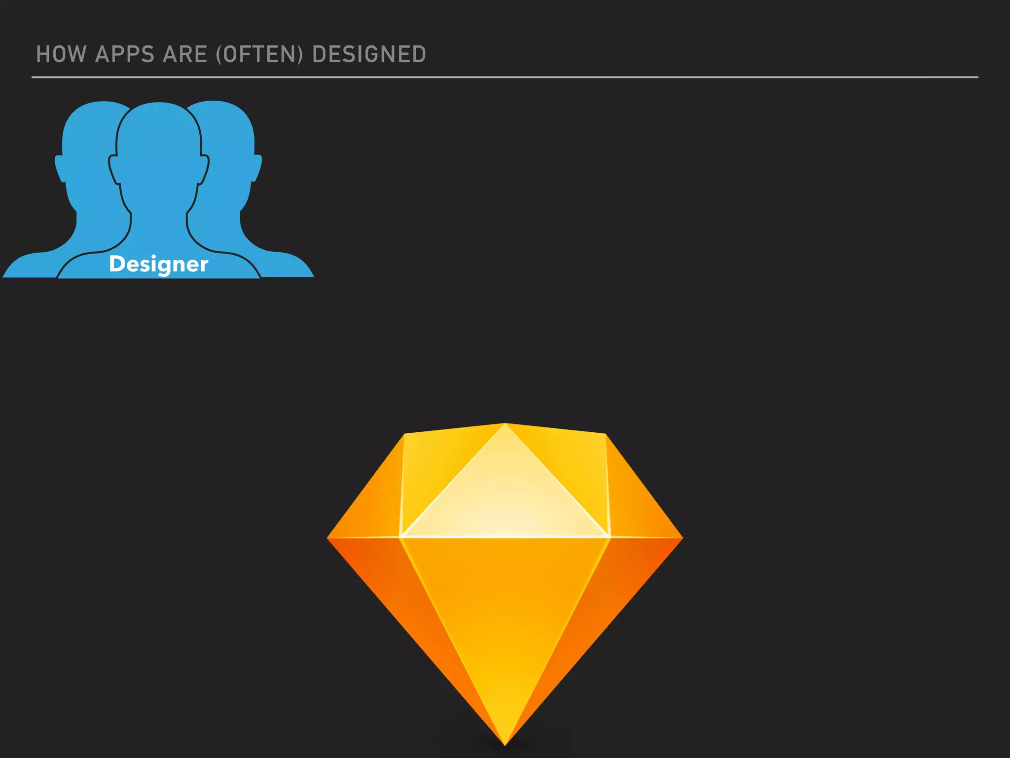 HOW APPS ARE (OFTEN) DESIGNED
Designer
 