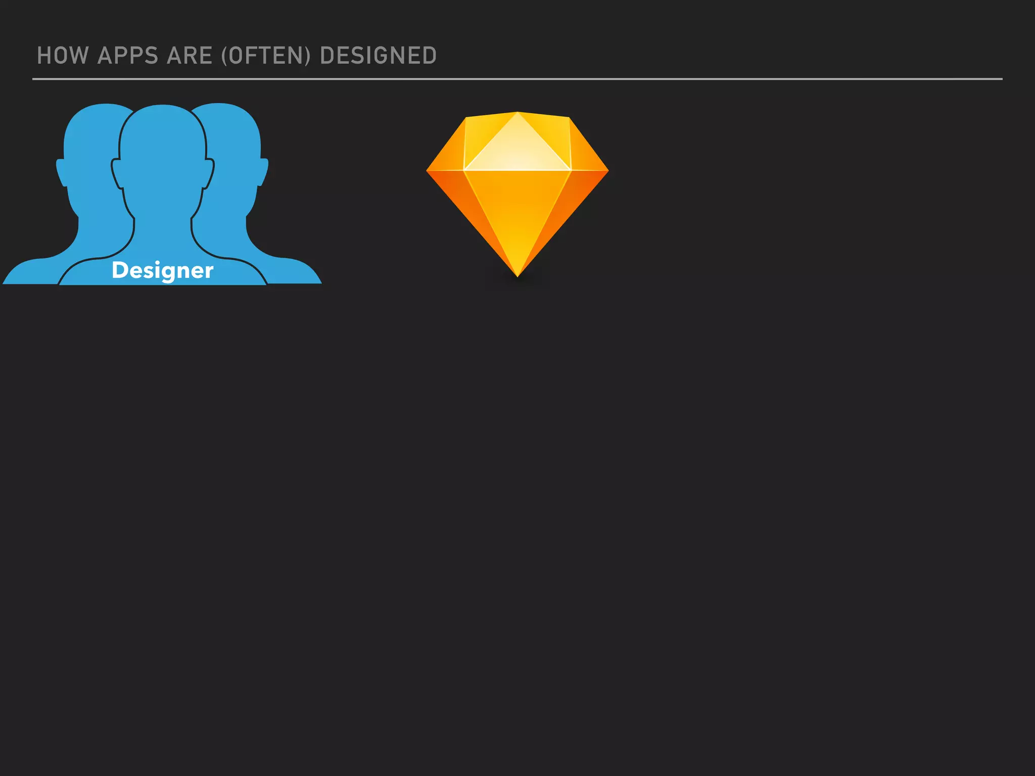 HOW APPS ARE (OFTEN) DESIGNED
Designer
 