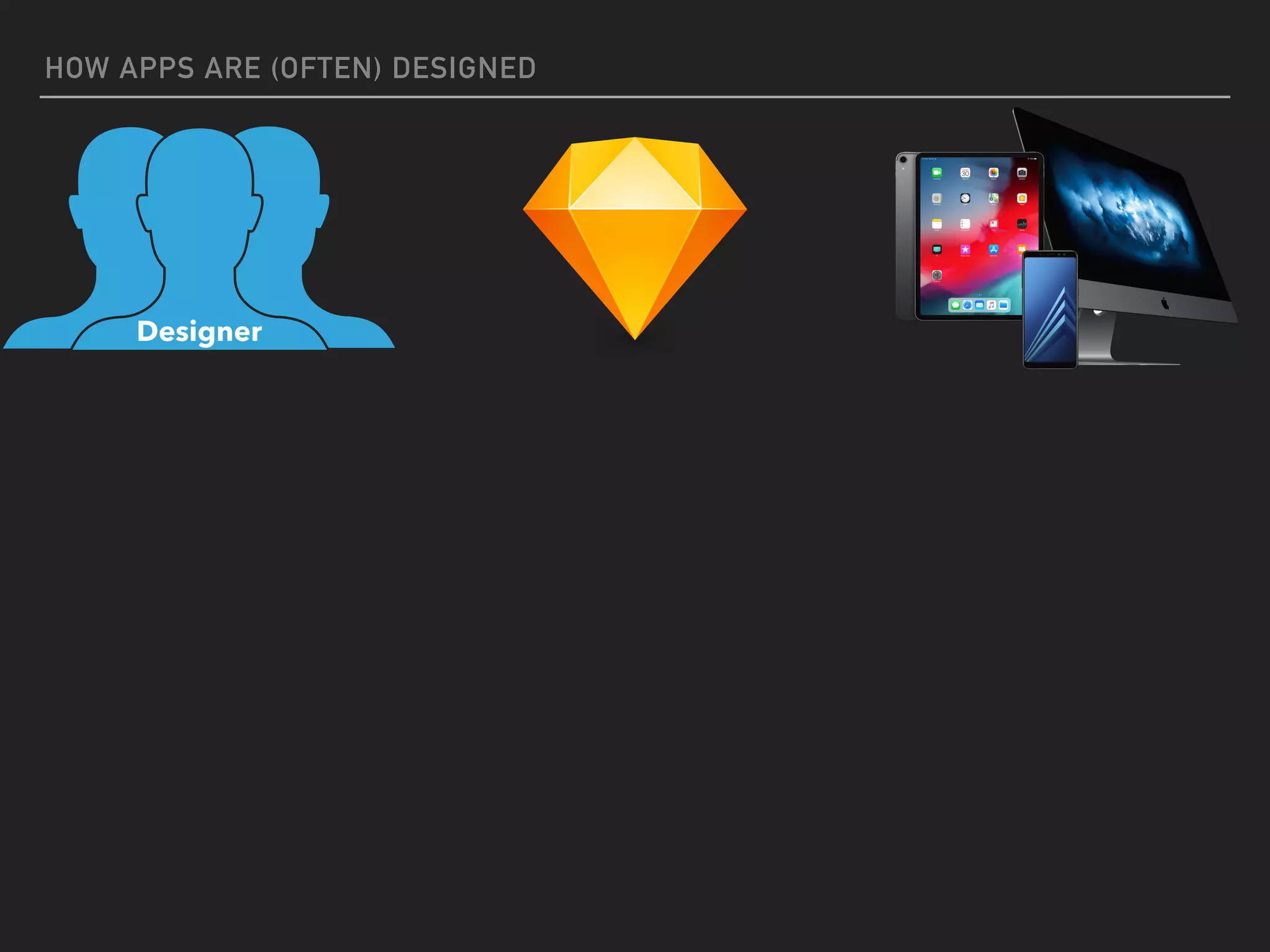 HOW APPS ARE (OFTEN) DESIGNED
Designer
 