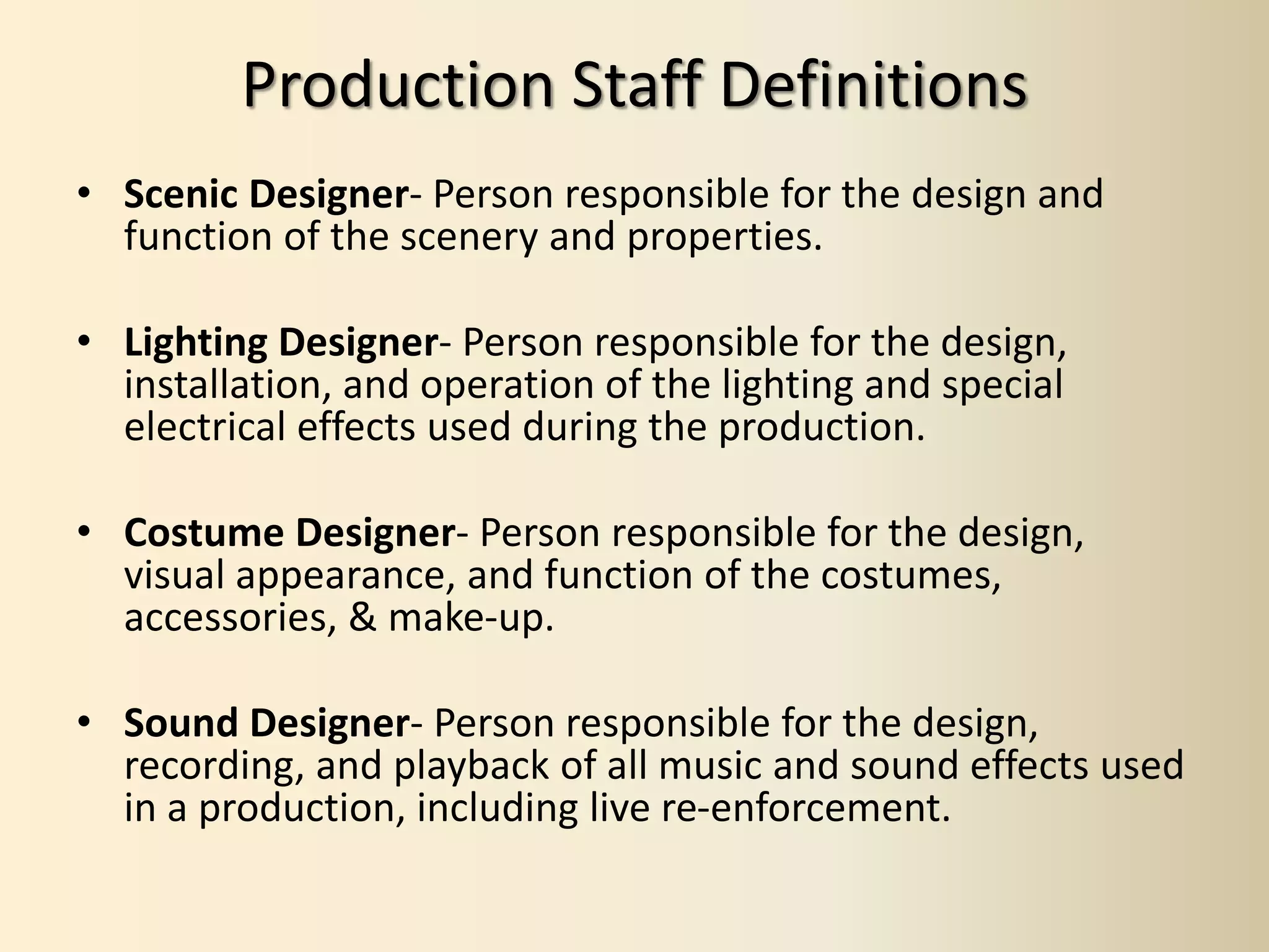 Producion Team Hierarchy.ppt
