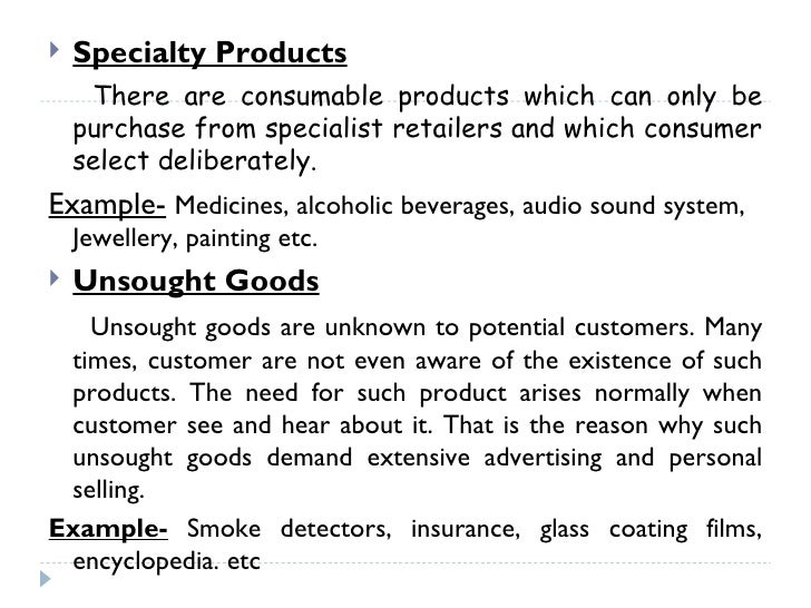 Nature Of Unsought Products Nature Of Unsought Products