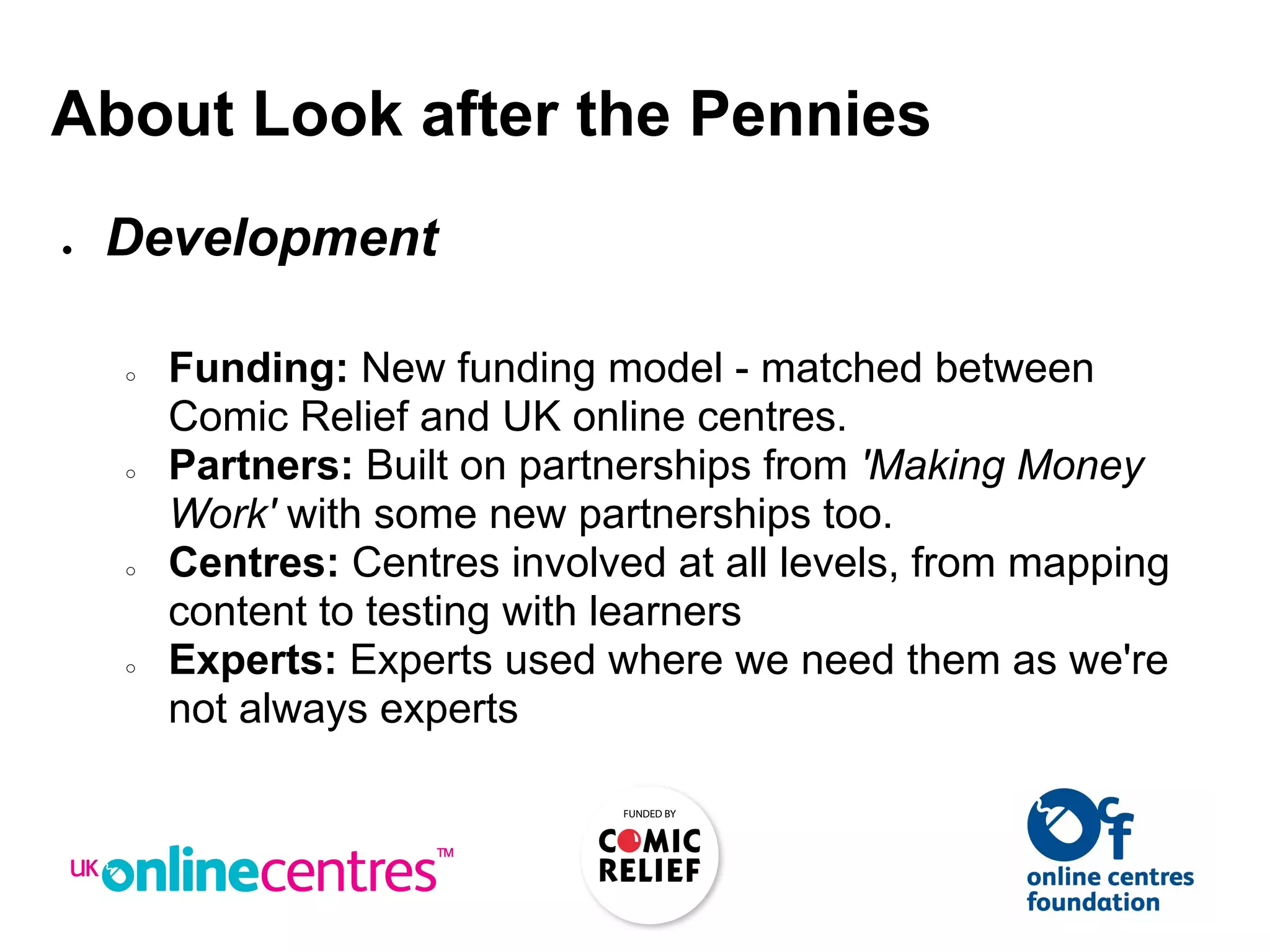 Introduction to the Look after the pennies course PPT