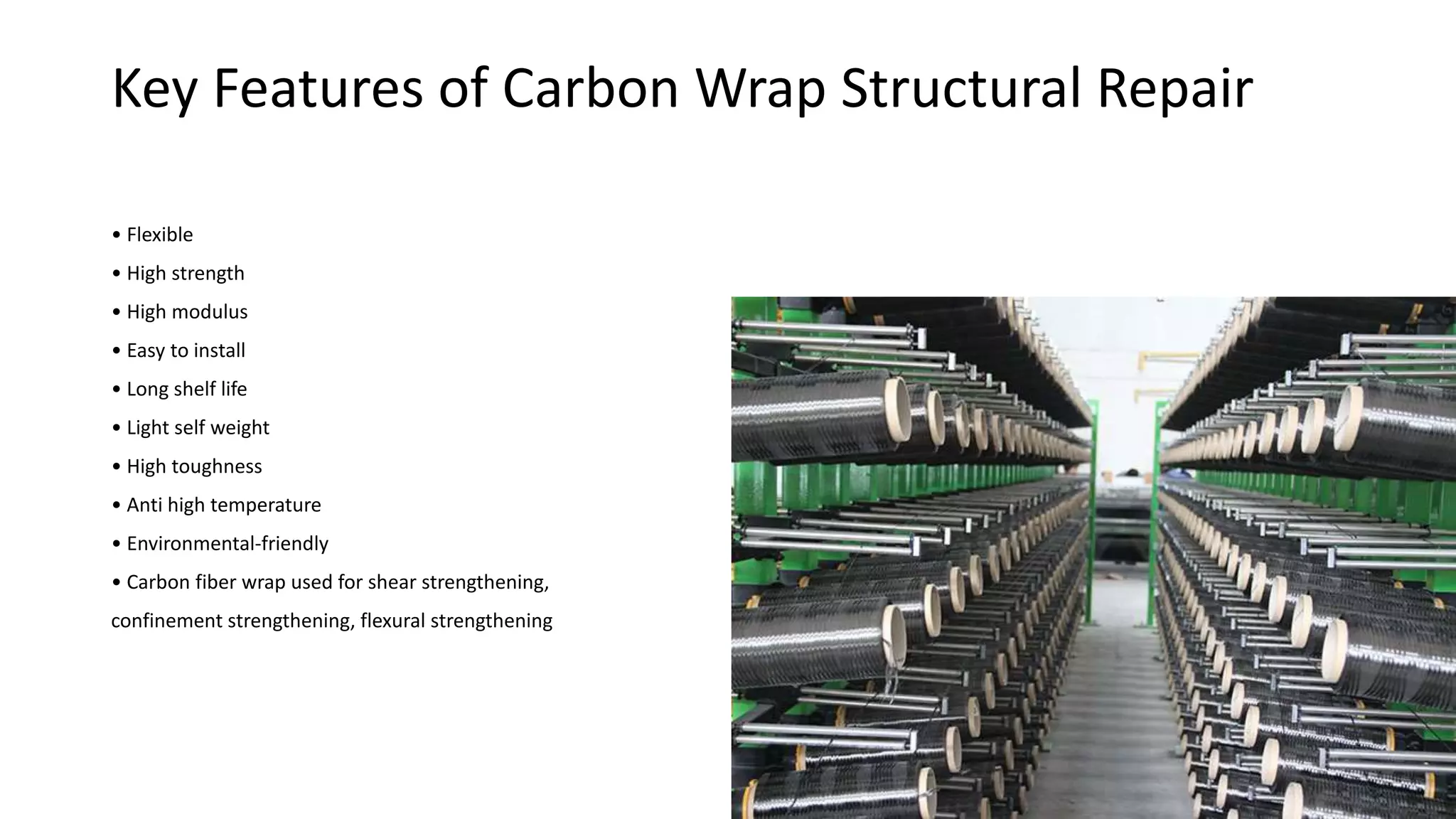 Unidirectional carbon fiber fabric for concrete repair | PPTX
