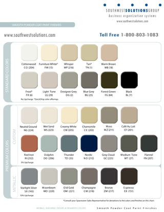 Spacesaver Products Color Chart | PDF