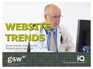 WEBSITE
TRENDS
Seven trends changing the
Product.com in pharma
 