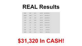 REAL Results
$31,320 In CASH!
 