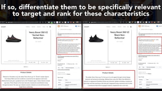 #productseo at #smxwest by @aleyda from @orainti
If so, differentiate them to be specifically relevant
to target and rank for these characteristics
 