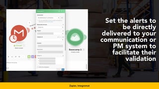 #productseo at #smxwest by @aleyda from @oraintiZapier, Integromat
Set the alerts to
be directly
delivered to your
communication or
PM system to
facilitate their
validation
 