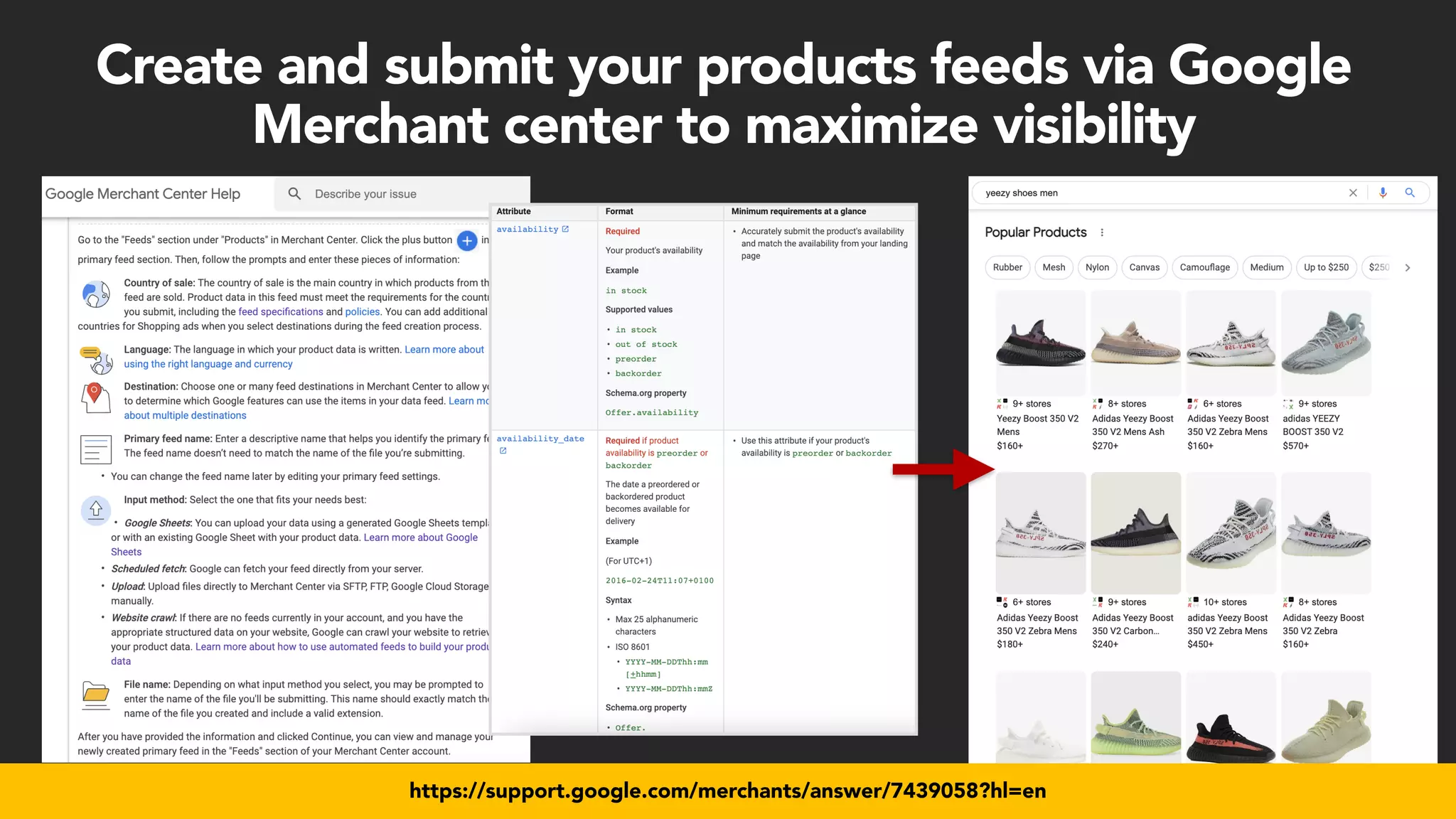 #productseo at #ecommerceconference by @aleyda from @orainti
https://support.google.com/merchants/answer/7439058?hl=en
Create and submit your products feeds via Google
Merchant center to maximize visibility
 