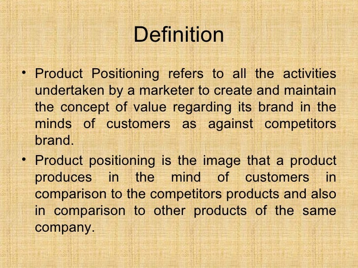 Product Positioning
