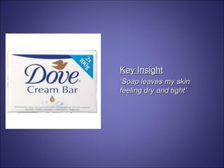 Key Insight ‘ Soap leaves my skin feeling dry and tight’ 