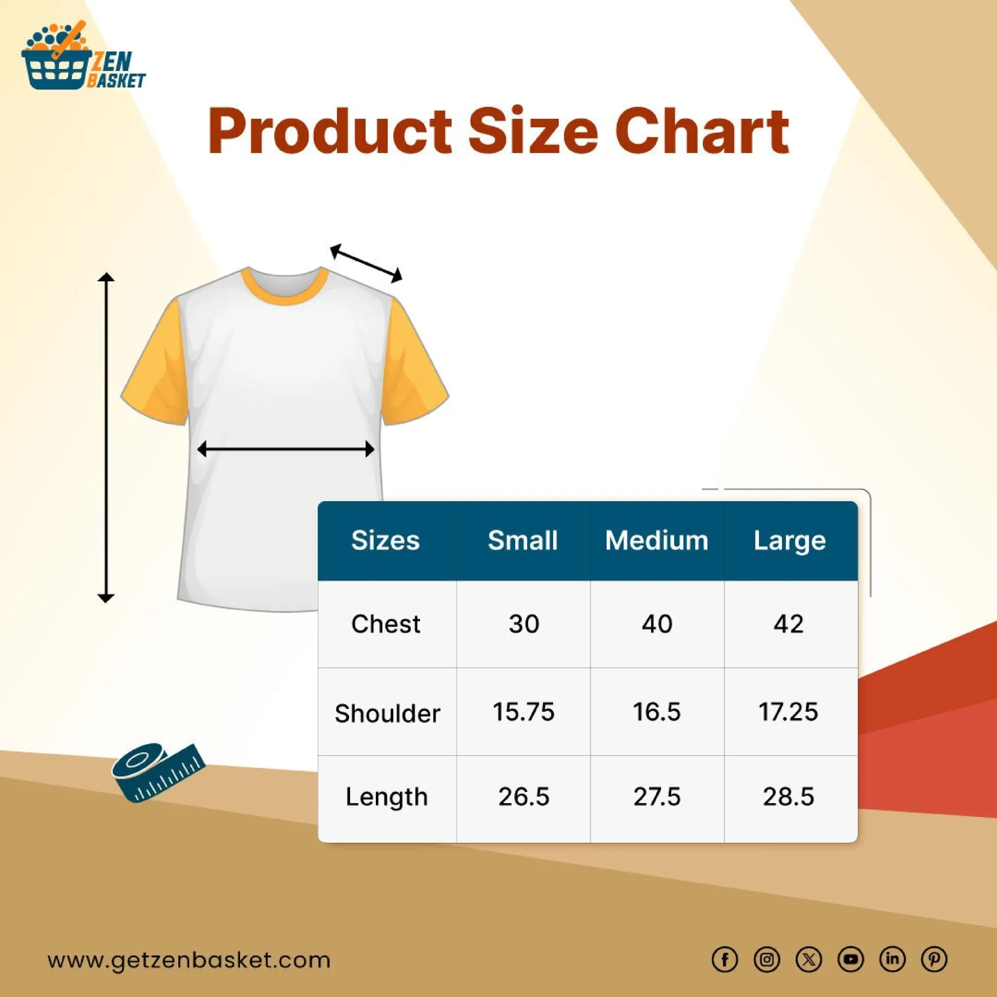Product-size-chart-ZenBasket your ecommerce solution