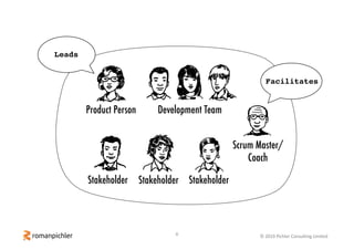 8 © 2019 Pichler Consulting Limited
Scrum Master/
Coach
Development Team
Stakeholder
Product Person
StakeholderStakeholder
Leads
Facilitates
 