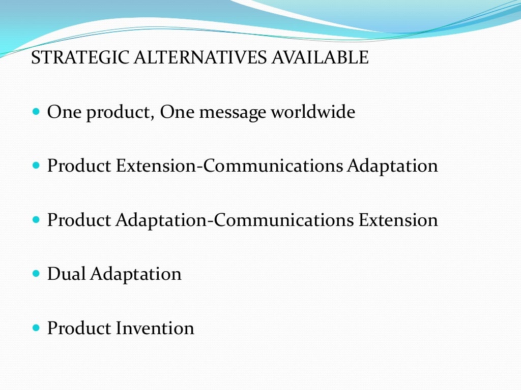 Product adaptation