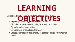 Product and Service Development.pptxhdjibaba | PPTX