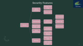Security Features
Security
Device
verification
Bootable Linux
Image
Blutooth device
Authentication
3-factor
authentication...