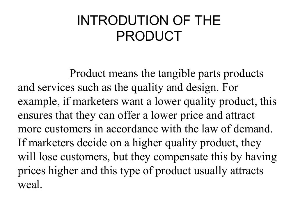 Product As A Part Of Marketing Mix