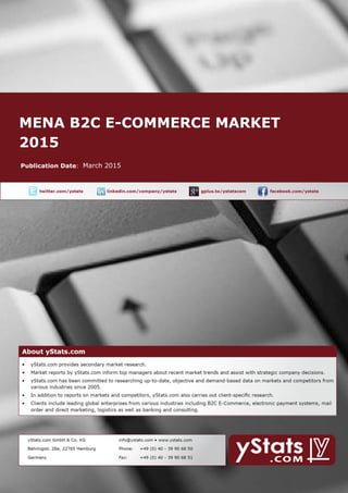 MENA B2C E-COMMERCE MARKET
2015
March 2015
 