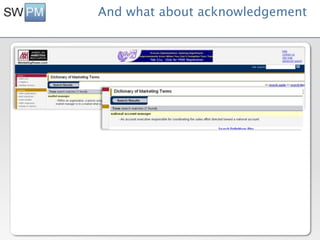 And what about acknowledgement
 