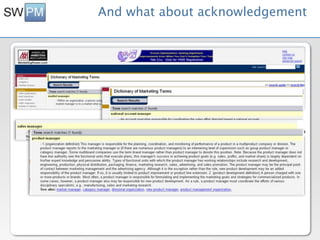 And what about acknowledgement
 