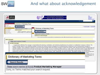 And what about acknowledgement
 