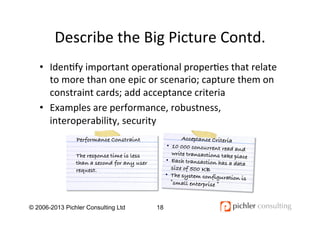Describe	
  the	
  Big	
  Picture	
  Contd.	
  
•  Iden4fy	
  important	
  opera4onal	
  proper4es	
  that	
  relate	
  
t...