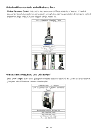 Cell Instruments Testing equipment catalog about testing packaging ...