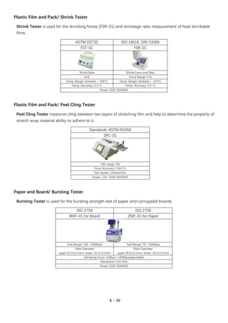 Instrument Testing Guide Pack Cell Instruments Testing equipment catalog about testing packaging ...