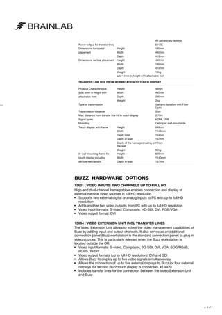 Buzz Digital O.R. Technical Specifications | PDF