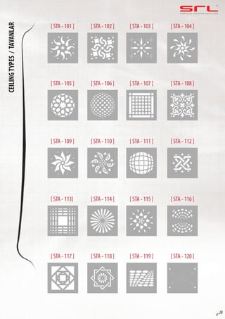 C O M P L E T E E L E VAT O R S O L U T I O N SCEILINGTYPES/TAVANLAR
sf 28
[ STA - 101 ]
[ STA - 105 ]
[ STA - 109 ]
[ STA - 113]
[ STA - 117 ]
[ STA - 102 ]
[ STA - 106 ]
[ STA - 110 ]
[ STA - 114 ]
[ STA - 118 ]
[ STA - 103 ]
[ STA - 107 ]
[ STA - 111 ]
[ STA - 115 ]
[ STA - 119 ]
[ STA - 104 ]
[ STA - 108 ]
[ STA - 112 ]
[ STA - 116 ]
[ STA - 120 ]
 