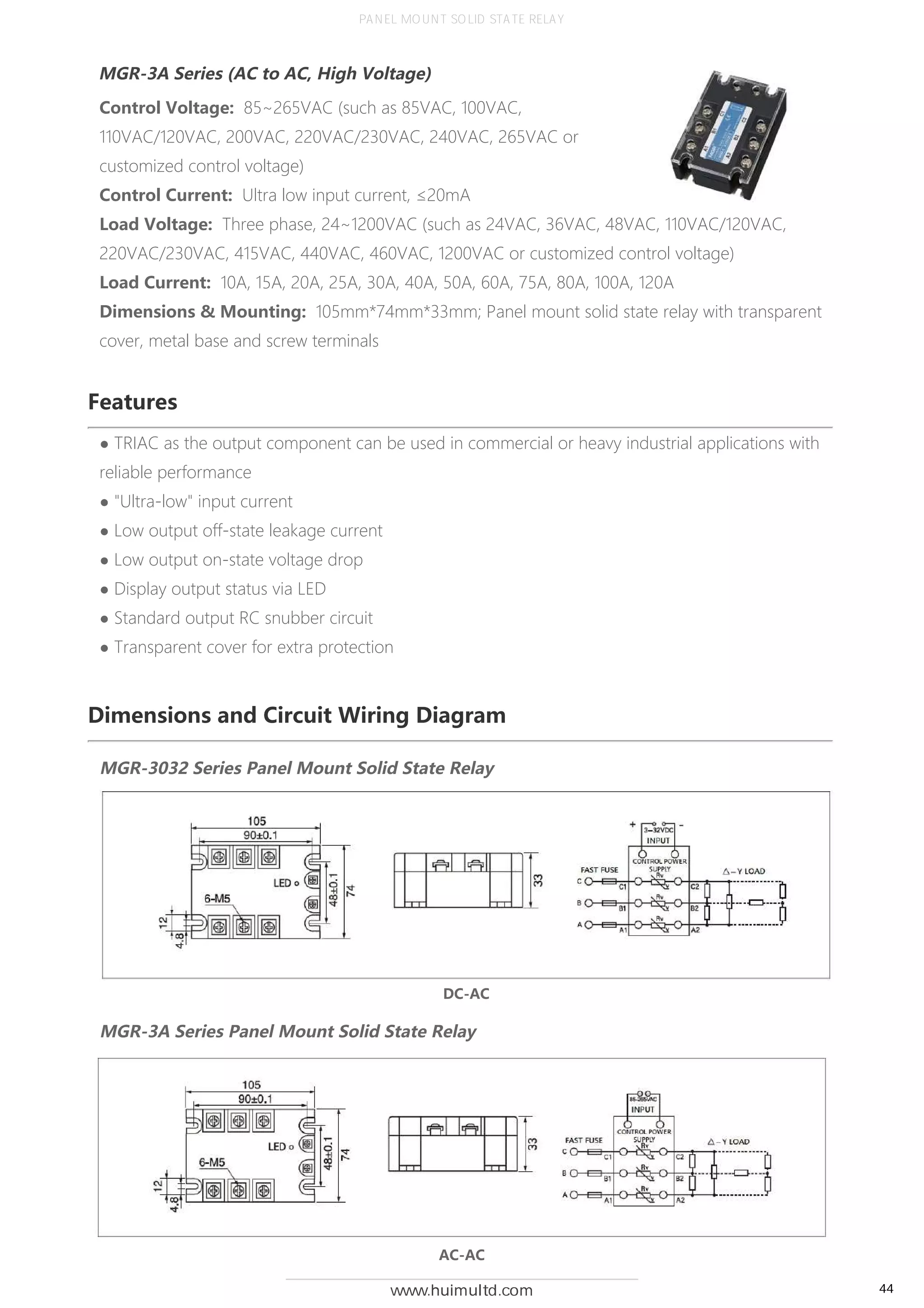 Solid State Relay Product catalogue [huimultd] v2.1 | PDF