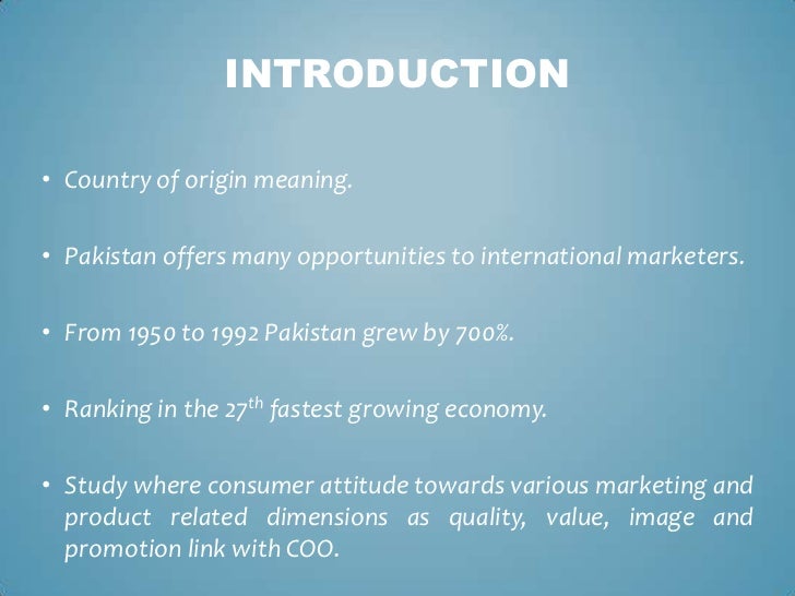Product Country Of Origin Perceptions Of Consumers In