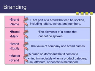 Product decisions and branding and services- notes.ppt
