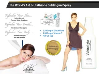  2,500 mg of Glutathione 
 1,000 mg of Vitamin C 
 Net wt. 50g 
 