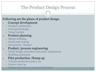 Product Design Process Documents Product design and process selection | PPTX
