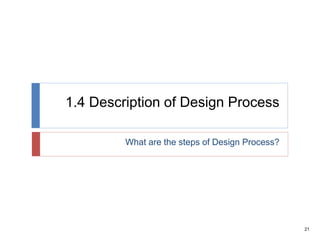 21
1.4 Description of Design Process
What are the steps of Design Process?
 